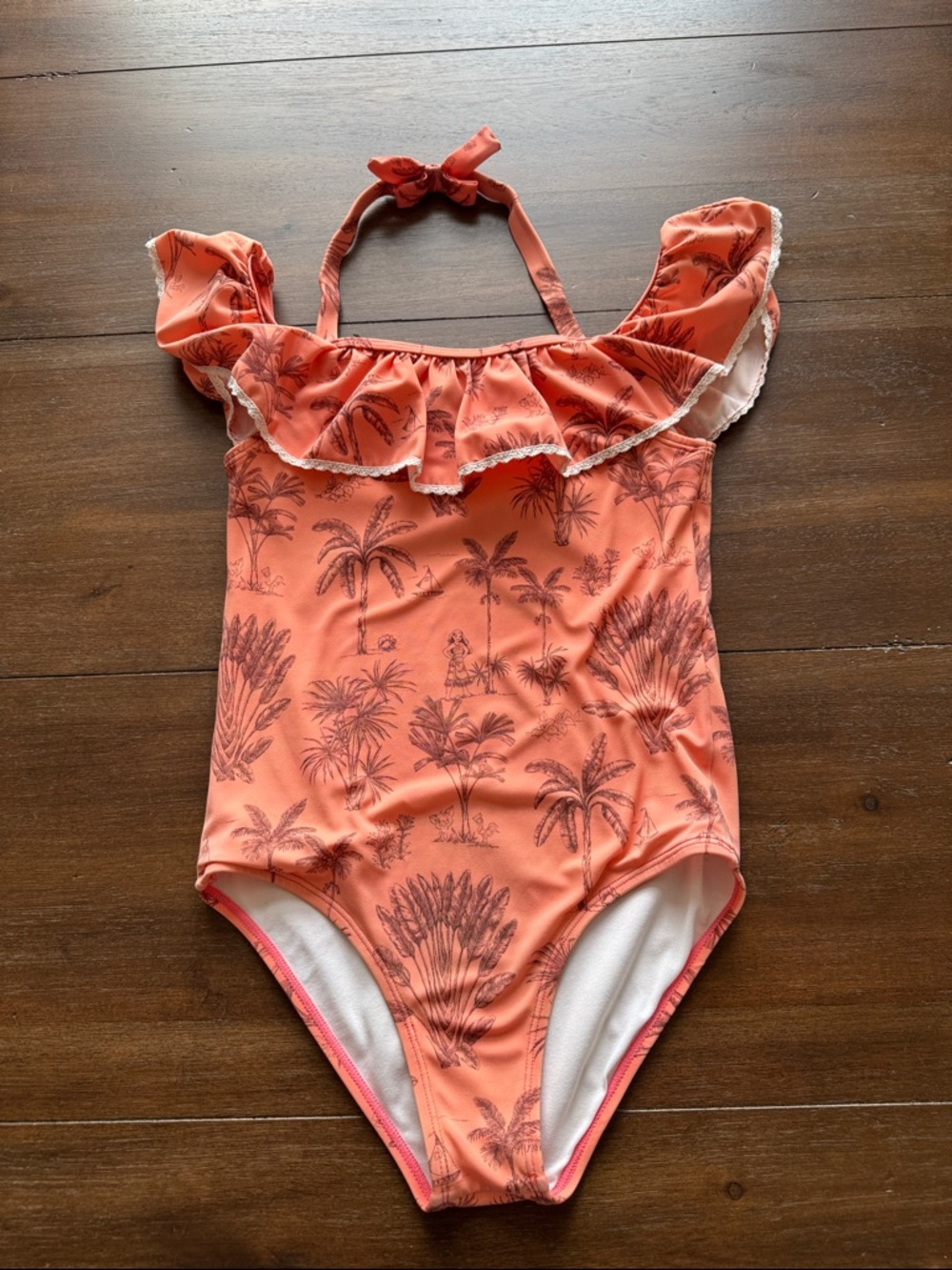 Sz 10 Disney X Janie and Jack one piece swimsuit Moana Pua Heihei ruffle
